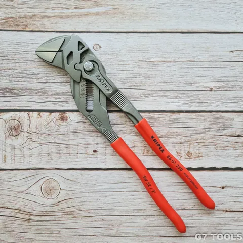 Kìm Mỏ Lết Knipex 86 01 250 Dài 250mm Mở ốc đến 52mm Khắc số, Tay cầm đỏ nhám