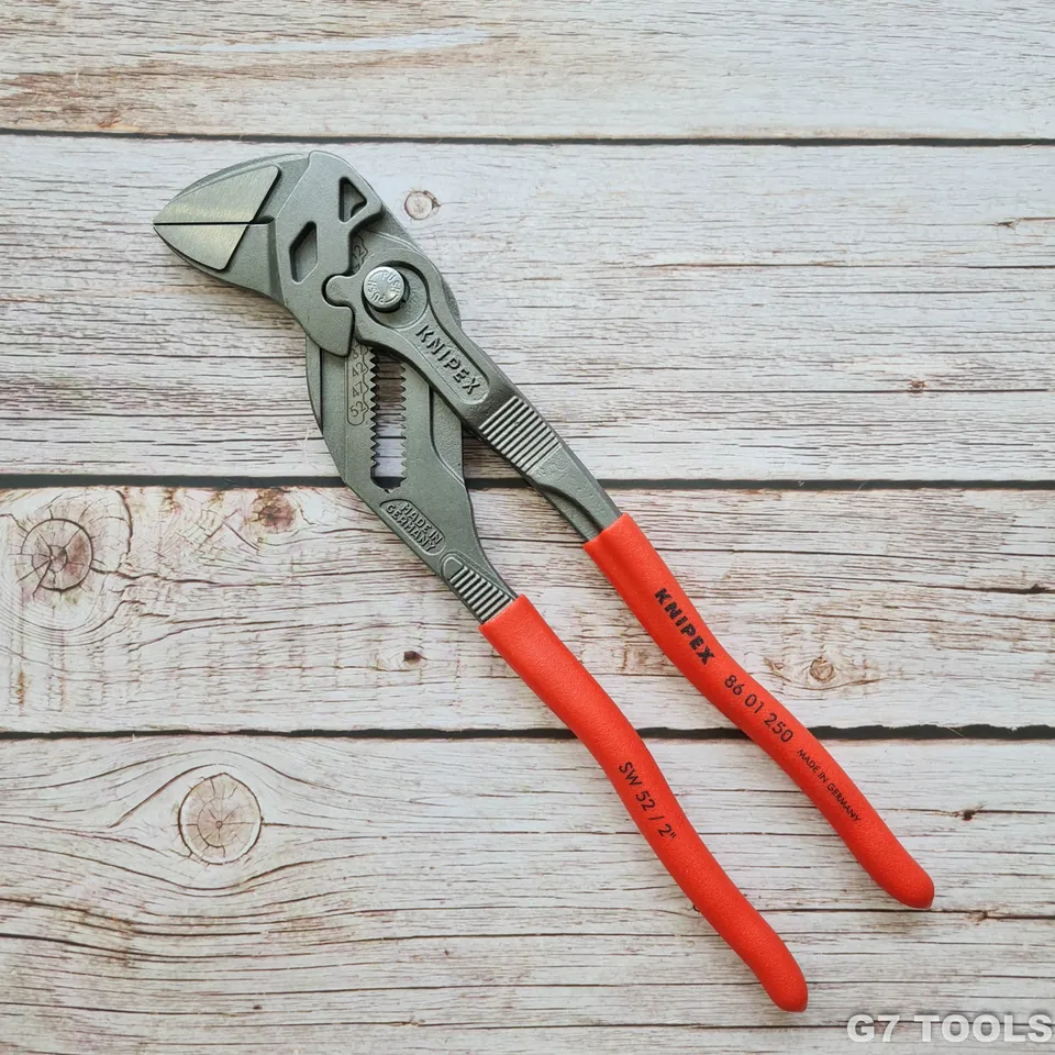 Kìm Mỏ Lết Knipex 86 01 250 Dài 250mm Mở ốc đến 52mm Khắc số, Tay cầm đỏ nhám