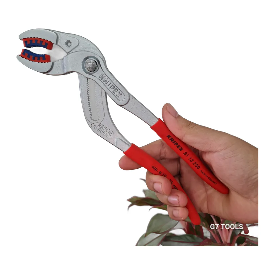 Kìm Knipex 81 13 250 Mở Ống Siphon Ø10 - 75mm Ngàm Nhựa, Mạ Chrome