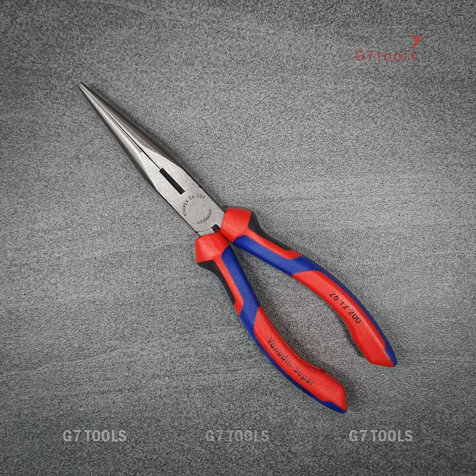 Kìm Nhọn Knipex 26 12 200 Mũi Đàn Hồi, Lưỡi Cắt 61 HRC, Chiều Dài 200mm
