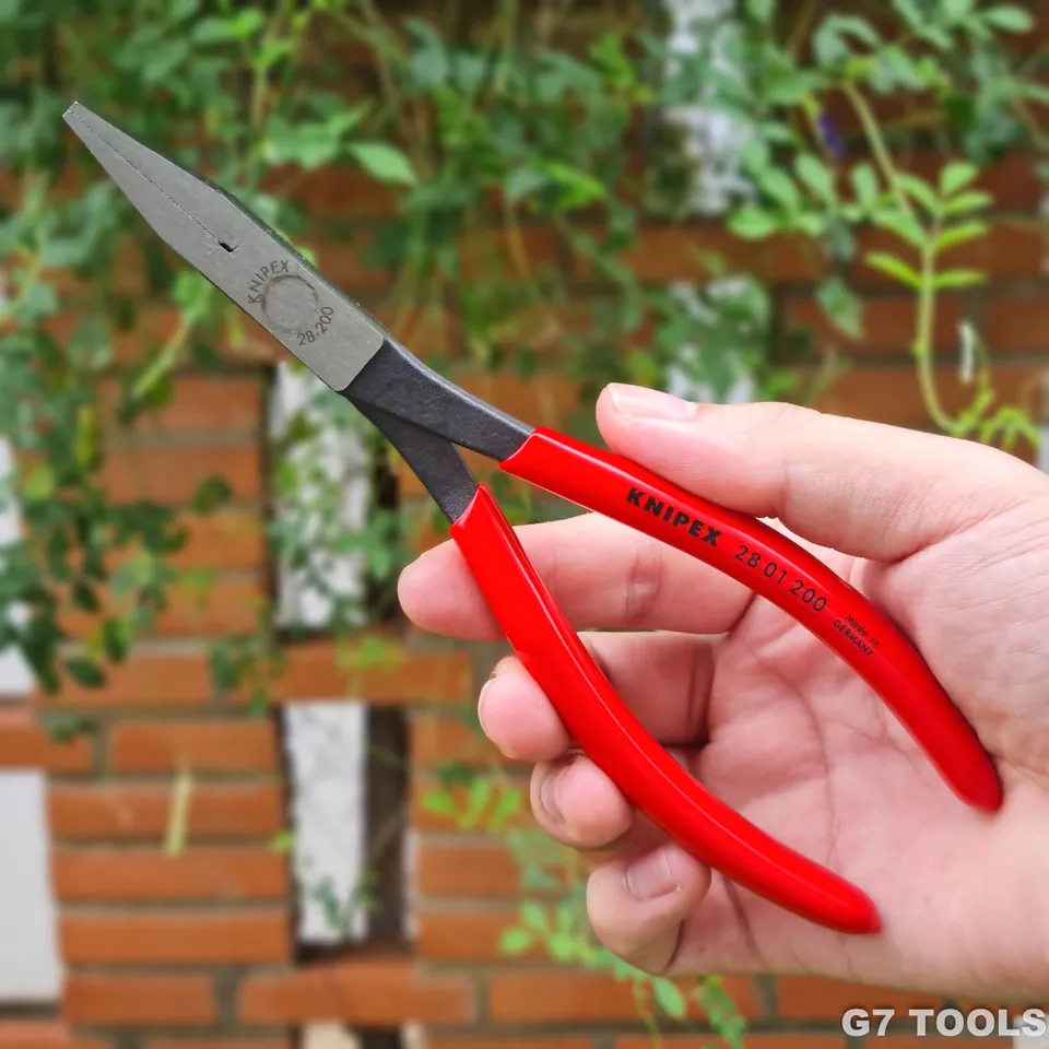 Kìm Kẹp Mũi Nhọn Knipex 28 01 200 Mũi 10.5mm - Ngàm Kẹp Khía Song Song