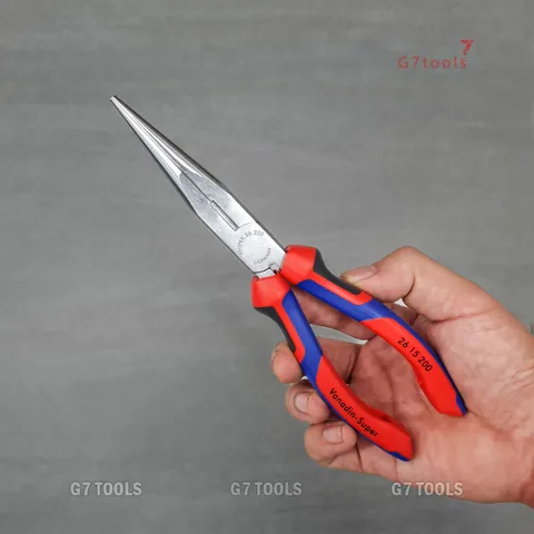 Kìm Nhọn Knipex 26 15 200 Mũi Đàn Hồi, Lưỡi Cắt 61 HRC, Chiều Dài 200mm