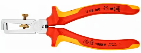 Kìm Tuốt Dây Knipex 11 06 160 Có Lò Xo Tự Mở, Tách Dây Đến 10 mm²