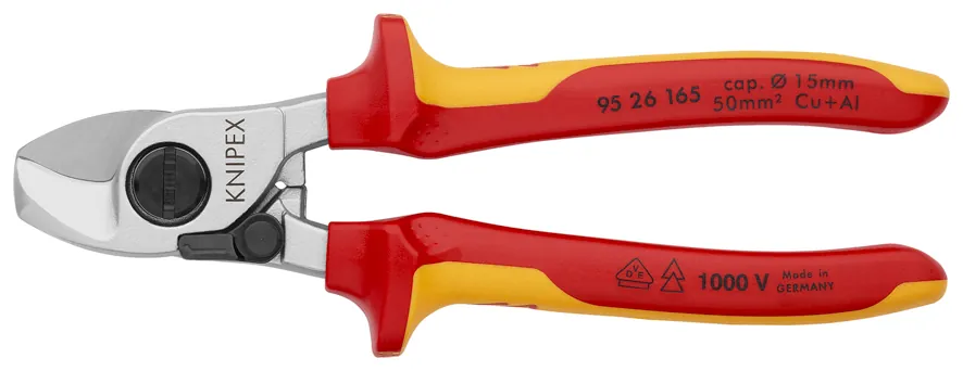 Knipex 95 26 165 Kìm Cắt Cáp Điện Đồng Nhôm Ø15mm Cách Điện 1000 Volt