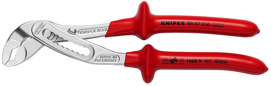 Knipex Alligator 88 07 250 - Kìm Nước Ngàm Mở Ø50mm Cách Điện 1000 Volt Cán Đúc