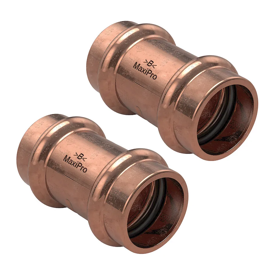 Măng sông ép thẳng phụ kiện ép ống đồng điện lạnh Conex Bänninger MaxiPro 1-1/8" (MPA5270 0090001), gói 2 cái
