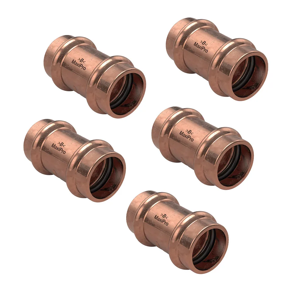 Măng sông ép thẳng phụ kiện ép ống đồng điện lạnh Conex Bänninger MaxiPro 1/2" (MPA5270 0040001), gói 5 cái