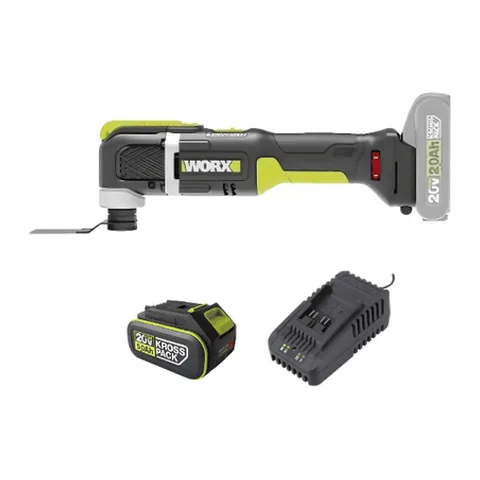 Máy Cắt Rung Dùng Pin (1 Pin 5.0Ah, 1 Sạc 2A) Worx WE696.15.2B
