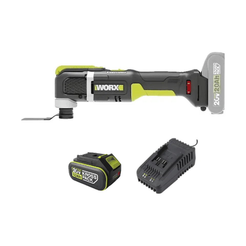 Máy Cắt Rung Dùng Pin (1 Pin 5.0Ah, 1 Sạc 2A) Worx WE696.15.2B