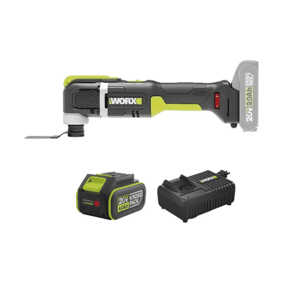 Máy Cắt Rung Dùng Pin (1 Pin 5.0Ah, 1 Sạc 6A) Worx WE696.15.6B