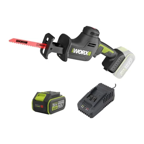 Máy Cưa Kiếm Dùng Pin 20V Worx WU500.14.2B (1 Pin 4.0Ah, 1 Sạc 2A)