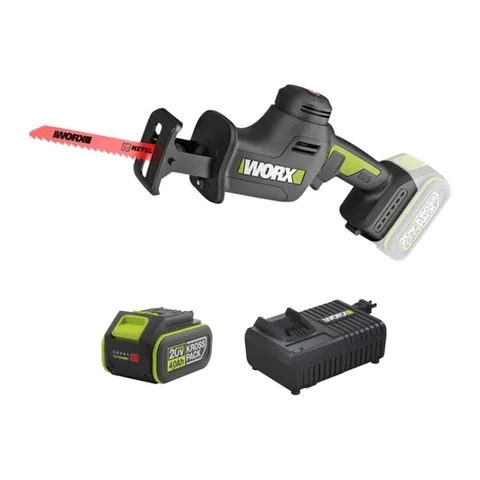 Máy Cưa Kiếm Dùng Pin 20V Worx WU500.14.6B (1 Pin 4.0Ah, 1 Sạc 6A)