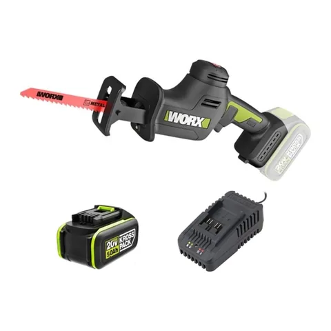 Máy Cưa Kiếm Dùng Pin 20V Worx WU500.15.2B (1 Pin 5.0Ah, 1 Sạc 2A)