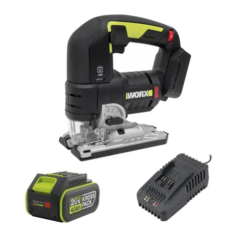 Máy Cưa Lọng Dùng Pin 20V Worx WU550.14.2B (1 Pin 4.0Ah, 1 Sạc 2A)