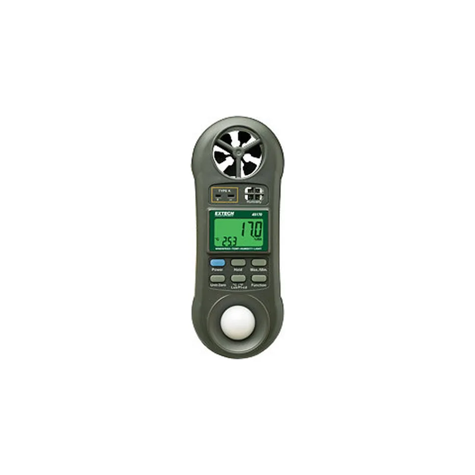 Máy đo 4 trong 1 Extech: độ ẩm, nhiệt độ, tốc độ gió và ánh sáng