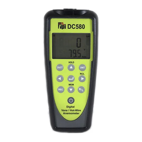 Máy đo gió kết hợp cánh quạt và dây nóng TPI DC580 thông minh, kèm đầu đo và hộp đựng
