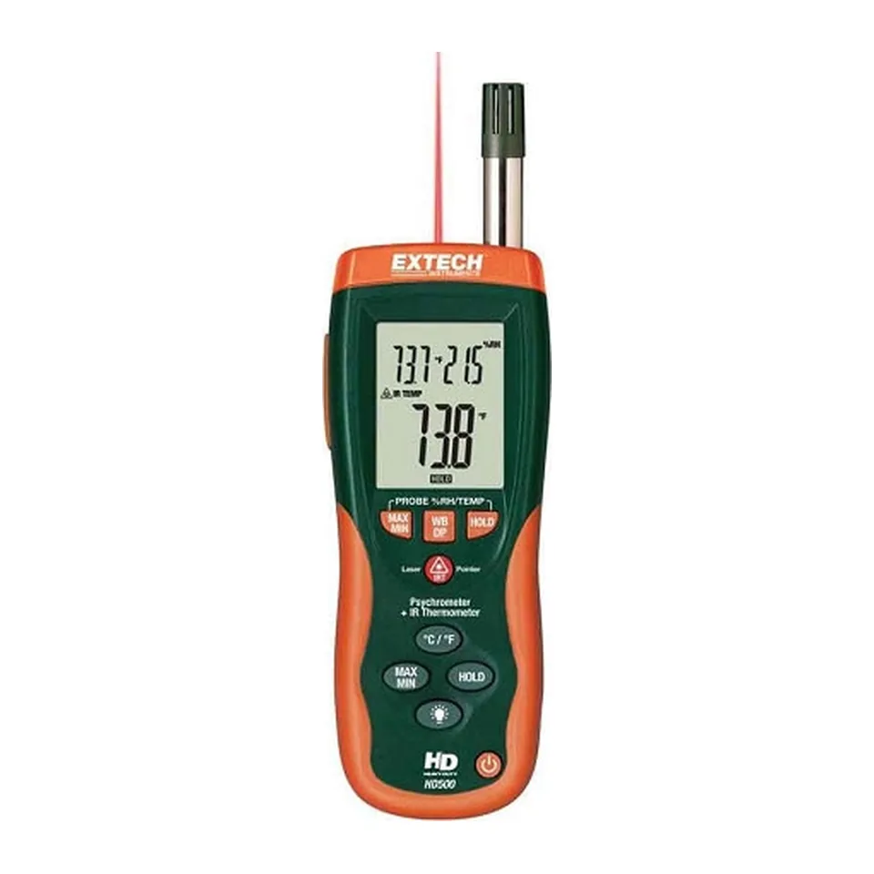 Máy đo nhiệt độ - độ ẩm Extech HD500 kèm nhiệt kế hồng ngoại 30:1 và đầu đo Type K