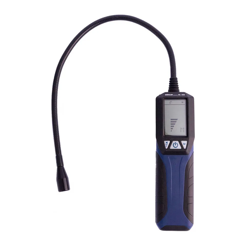 Máy dò rò rỉ gas lạnh Wohler RL 300 cổ ngỗng 17,3 in, màn hình thanh 11 mức