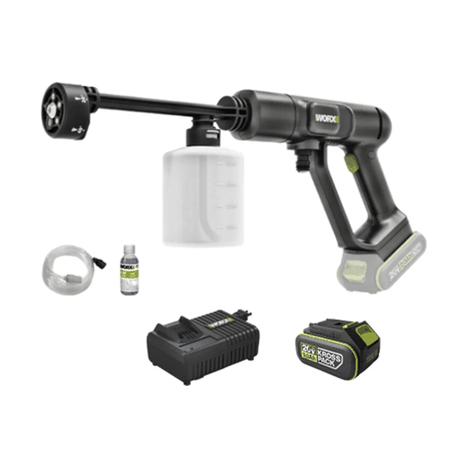 Máy Xịt Rửa Xe Pin 20V (1 Pin 5.0Ah, 1 Sạc 6A) Worx WU623.15.6B