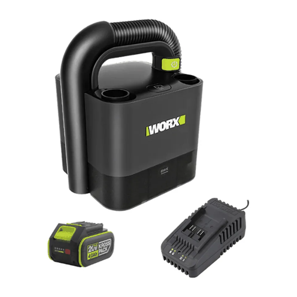 Máy Hút Bụi Ô Tô Dùng Pin 20V (1 Pin 4.0Ah, 1 Sạc 2A) Worx WU035.14.2B