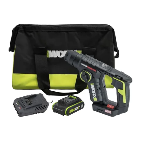 Máy Khoan Búa Dùng Pin 20V (Pin 5Ah + Sạc 6Ah) Worx WU380.15.6B