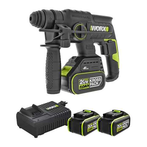 Máy khoan búa dùng pin 20V Worx WU387.1 (2 Pin 5.0Ah & Sạc)