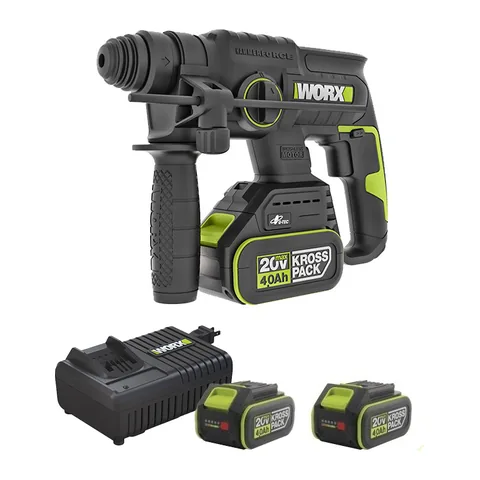 Máy khoan búa dùng pin 20V Worx WU387 (2 Pin 4.0Ah & Sạc)
