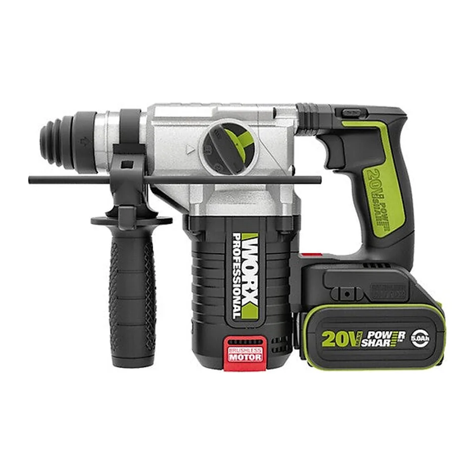 Máy khoan búa dùng pin Li-ion 20V Worx WU388.7 24mm (2 Pin 8Ah & 1 Sạc)