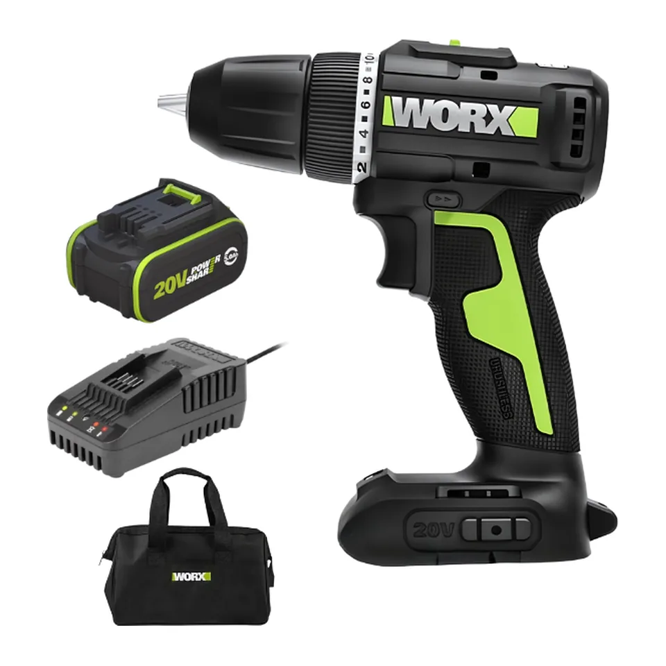 Máy Khoan Pin 20V Có Búa (Pin 5Ah + Sạc 2Ah) Worx WE213.15.2B
