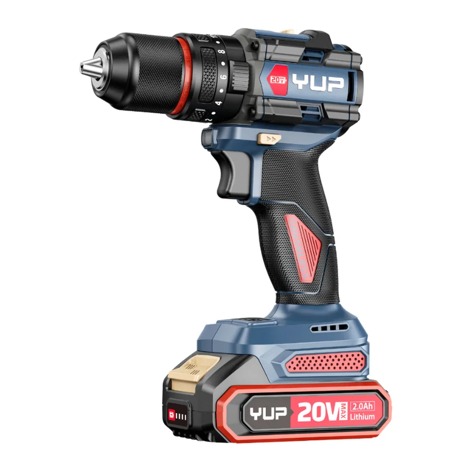 Máy Khoan Pin Búa 3 Chức Năng Yupai 20V Lực Siết 60Nm Đầu 10mm Full Bộ 2 Pin 2.0Ah - YP20 DR10M