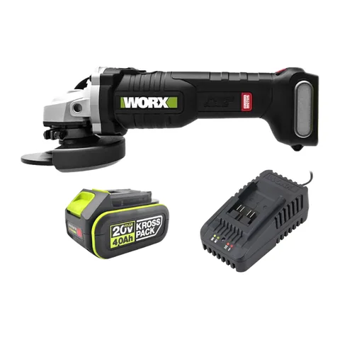 Máy Mài Góc Dùng Pin 20V (1 Pin 4.0Ah, 1 Sạc 2A) Worx WU806.14.2