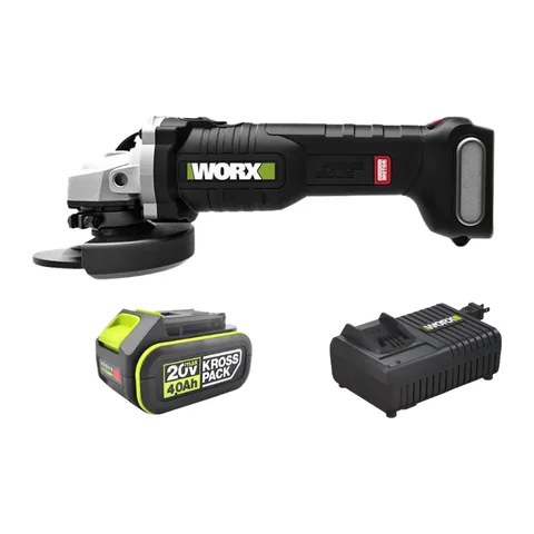 Máy Mài Góc Dùng Pin 20V (1 Pin 4.0Ah, 1 Sạc 6A) Worx WU806.14.6