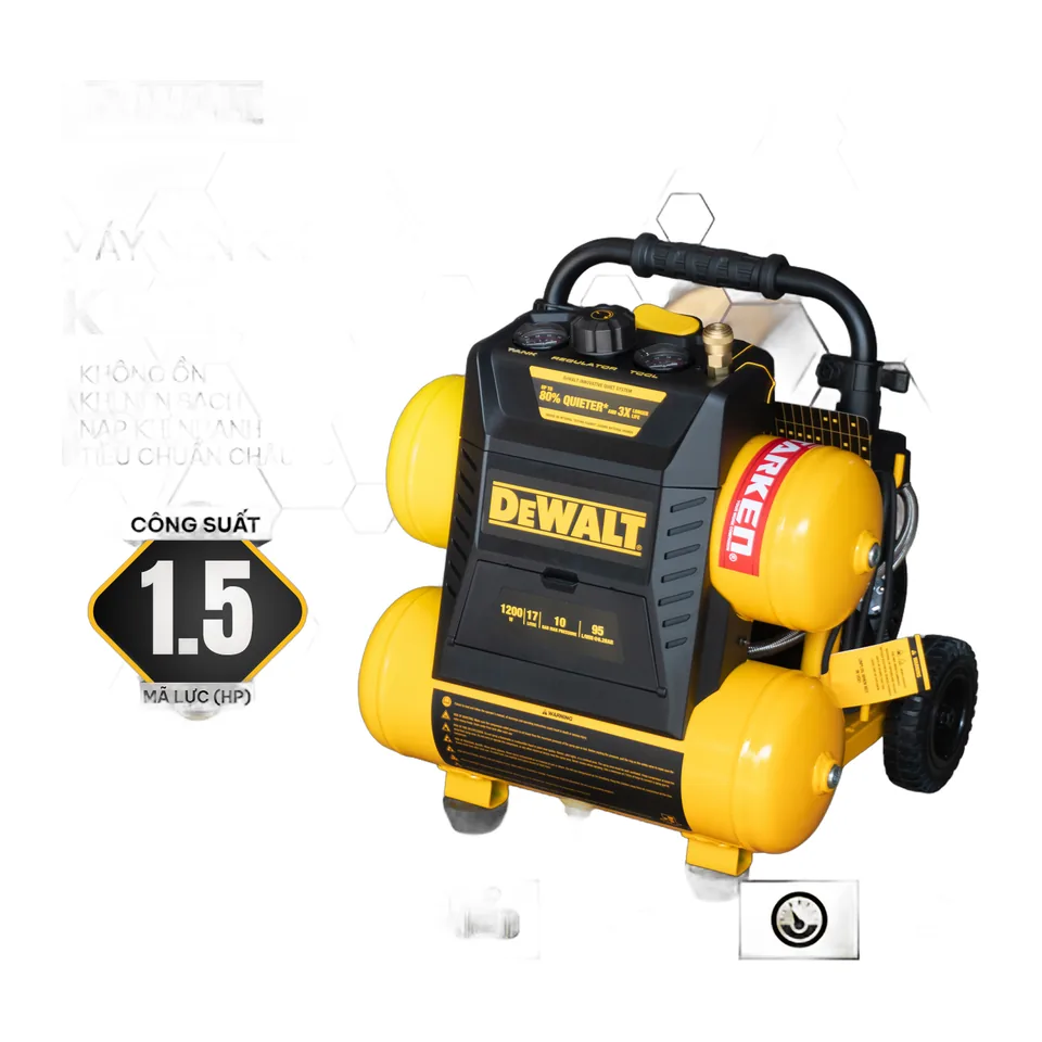 MÁY NÉN KHÍ KHÔNG DẦU DEWALT 17L DXCM3321782