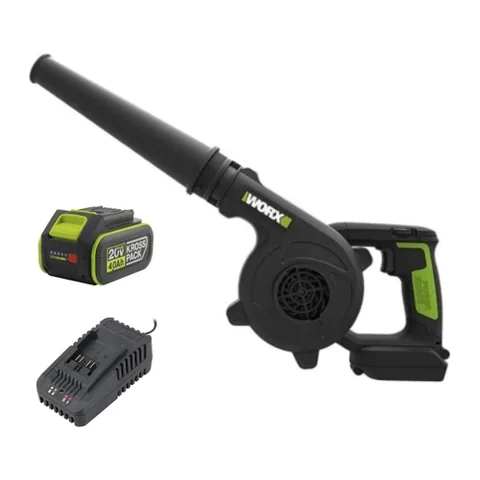 Máy Thổi Bụi Dùng Pin 20V (1 Pin 4.0Ah, 1 Sạc 2A) Worx WU230.14.2B