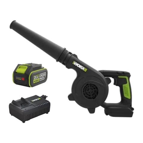 Máy Thổi Bụi Dùng Pin 20V (1 Pin 4.0Ah, 1 Sạc 6A) Worx WU230.14.6B