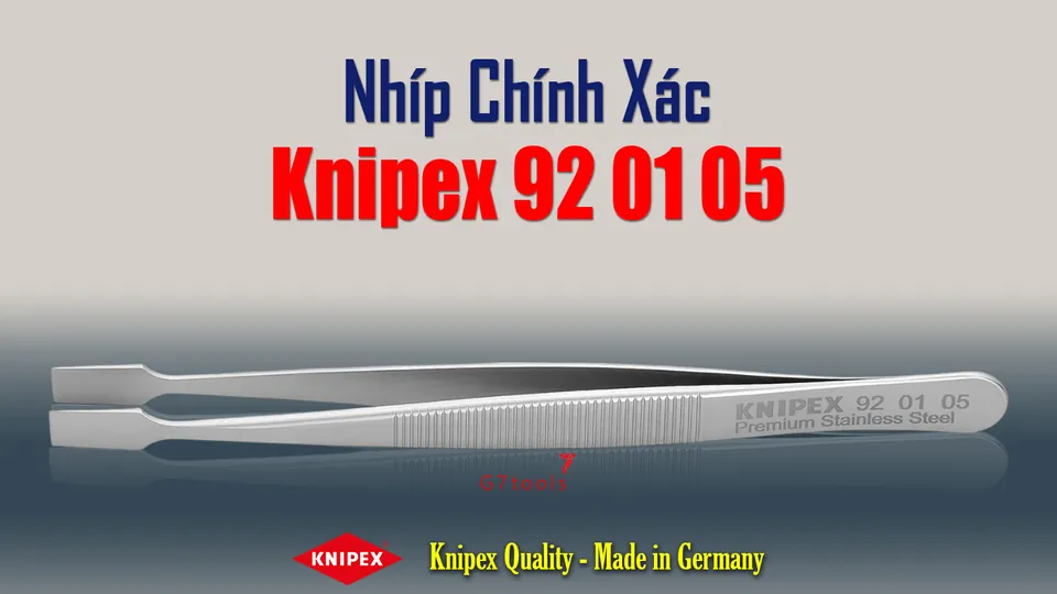 Nhíp Chính Xác Knipex 92 01 05 - Dài 120mm,Thép Không Gỉ Cao Cấp
