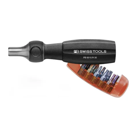 PB Swiss Tools 6510.R-30 Tua Vít Đảo Chiều Gồm 10 Mũi Bits