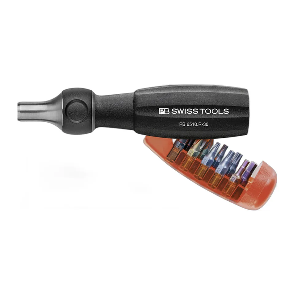 PB Swiss Tools 6510.R-30 Tua Vít Đảo Chiều Gồm 10 Mũi Bits