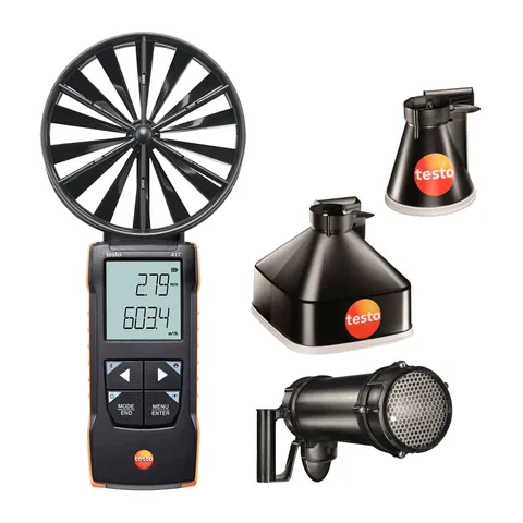 testo 417 Kit 2 - Máy đo vận tốc gió, bộ phễu và nắn dòng
