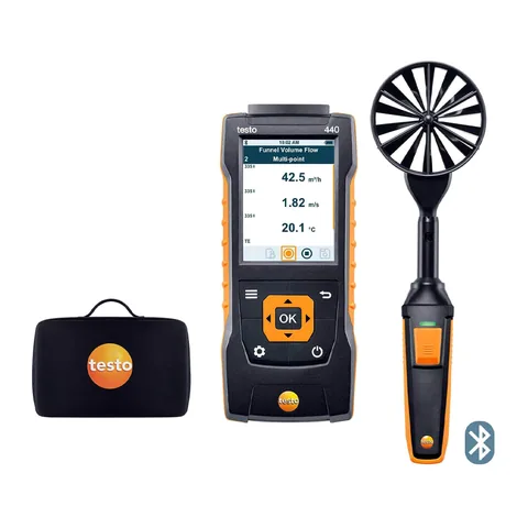 testo 440 - máy đo vận tốc gió (Bluetooth) (Đầu dò cánh quạt Ø 100 mm)