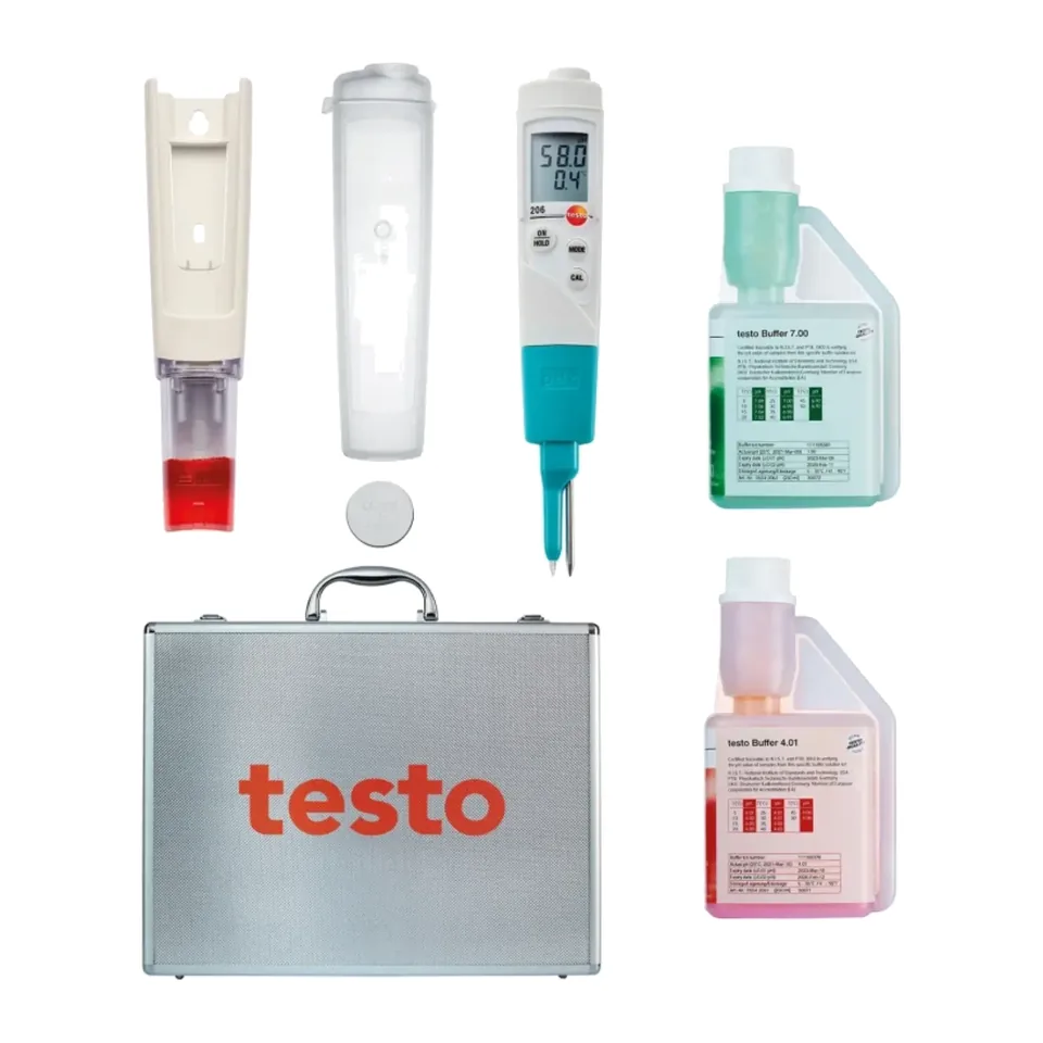 Thiết bị đo pH/nhiệt độ bán rắn - testo 206-pH2 starter set