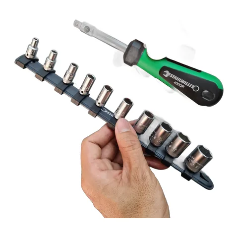 Tô Vít Stahlwille Gắn Khẩu 400QR & 10 Khẩu 6 Cạnh 1/4" Đi Kèm Khay
