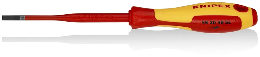 Tua Vít Knipex 98 20 40 SL Mũi Dẹp 4.0mm Thiết Kế Slim Cách Điện 1000 Volt