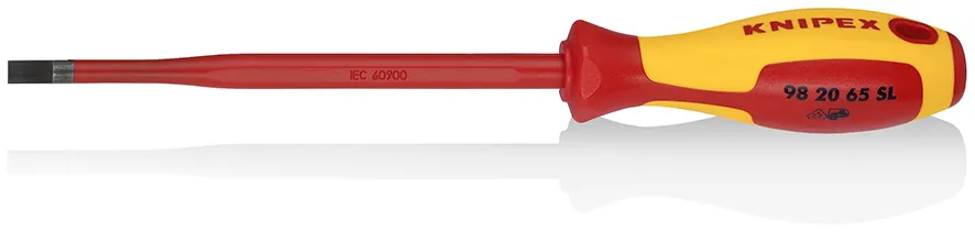 Tua Vít Knipex 98 20 65 SL Mũi Dẹp 6.5mm Thiết Kế Slim Cách Điện 1000 Volt