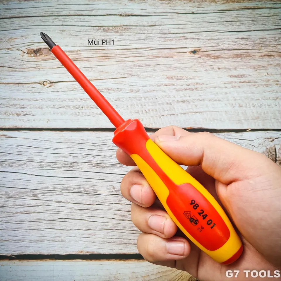 Tua Vít Knipex 98 24 01 Size PH 1 Cách Điện 1000 Volt