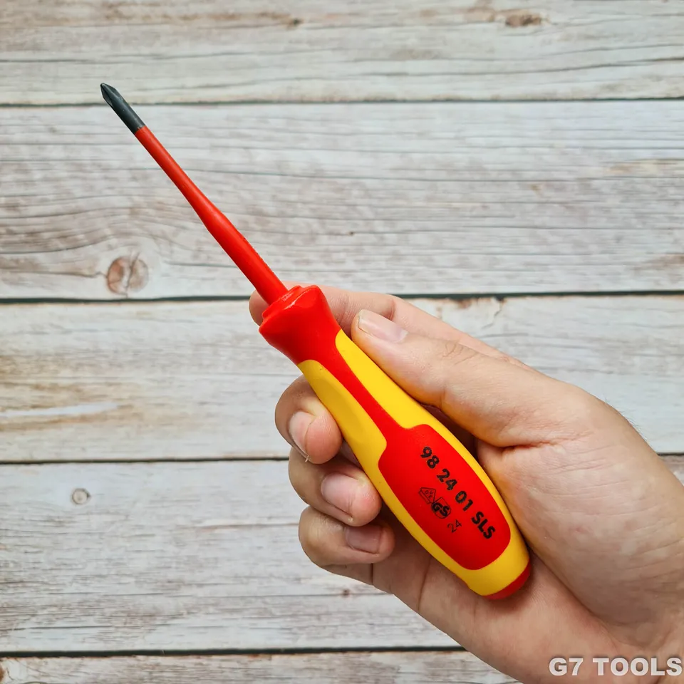 Tua Vít Mở Ốc CB Điện Knipex 98 24 01 SLS Mũi Slim (Kết Hợp Mũi Cộng-Trừ)