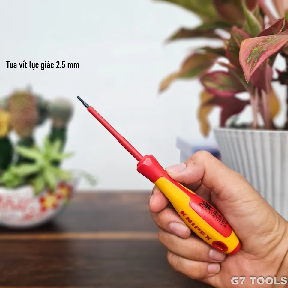 Tua Vít Mũi Lục Giác 2.5mm Knipex 98 13 25 - Cách Điện 1000 Volt
