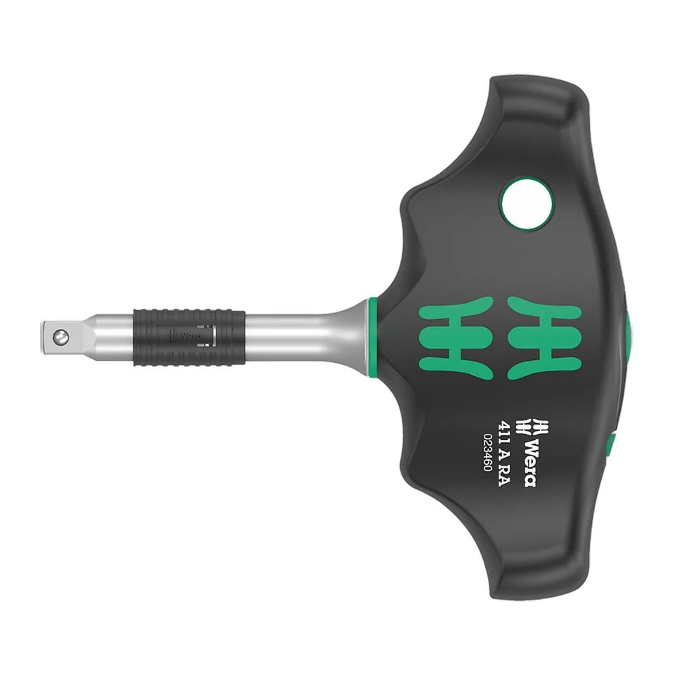 Wera 411 A RA Thanh Chữ T Ratchet Đảo Chiều Gắn Khẩu 1/4" 05023460001