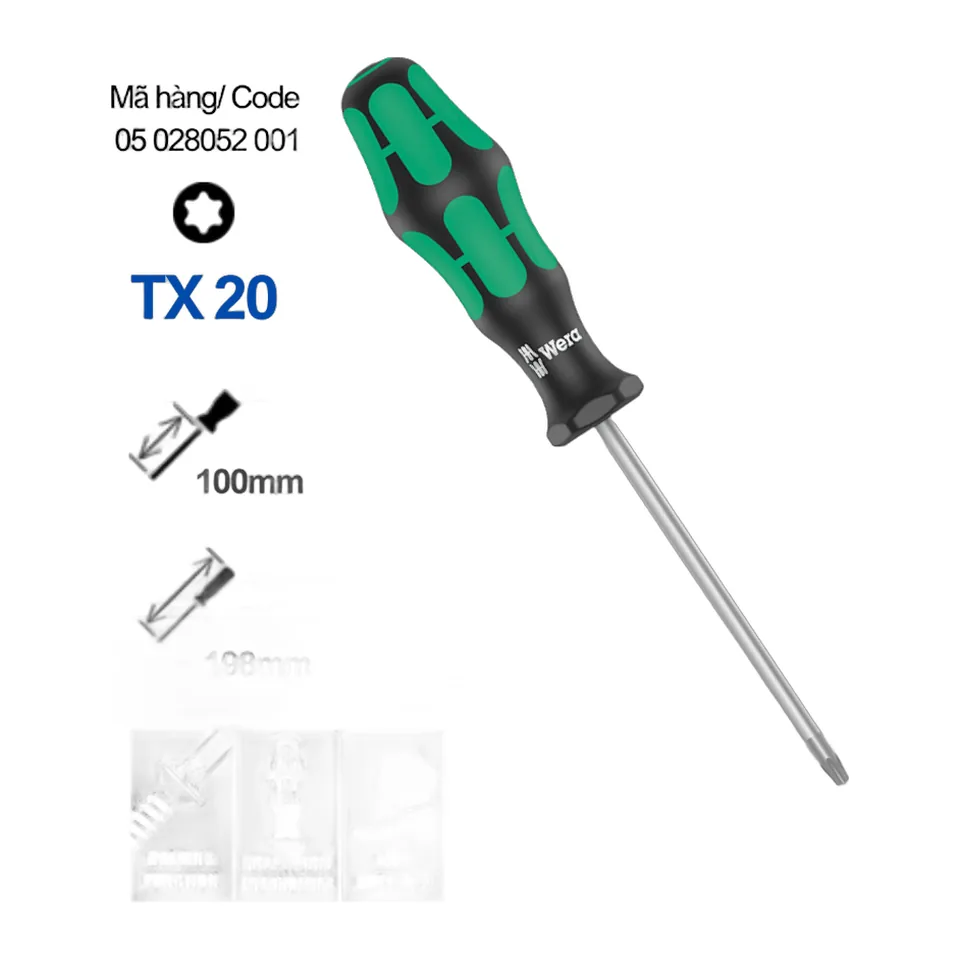 Wera Tua Vít Hoa Thị Torx T20 Dòng 367 - Mã Sản Phẩm 028052