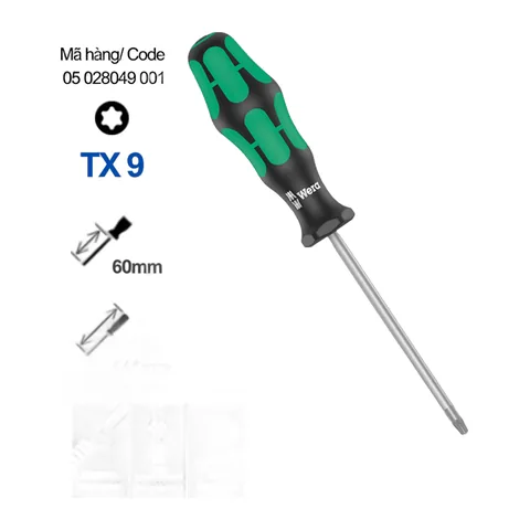 Wera Tua Vít Hoa Thị Torx T9 Dòng 367 - Mã Sản Phẩm 028049